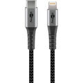 goobay Lightning/USB C Kabel 2,0 m grau, schwarz, 1 St.