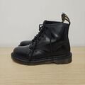 Dr. Martens 101 schwarz glattes Leder 6 Löcher Monostich Stiefeletten Größe UK 6