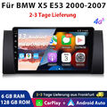 Andriod 13 Autoradio Für BMW X5 E53 2000-2007 CARPLAY GPS NAVI WIFI DAB+ FM 128G