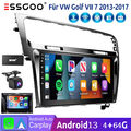 Autoradio DAB+ Android 13 4+64G Carplay GPS BT KAM Für VW Golf VII MK7 2013-2017