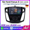 Für Ford Focus III 2011-2019 Android13 Autoradio GPS NAVI BT WIFI Carplay 4+64GB