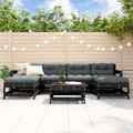 Garten Lounge Set Gartenmöbel Sitzgruppe Sofa 7-tlg. Schwarz Massivholz vidaXL