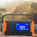 4000mAh FM/AM Solar Radio Wiederaufladbare Kurbelradio mit LED Lampe USB Dynamo