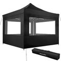 Faltbarer Garten Pavillon 3x3m mit 4 Seitenteilen Partyzelt schwarz B-Ware