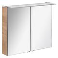 Fackelmann 84112 LED Spiegelschrank 80 cm eiche hell LED Badspiegel B.perfekt