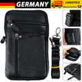 Leder Handytasche Herren kleine Umhängetasche Männerhandtasche Gürteltasche 