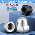 Hutmutter Edelstahl DIN1587 hohe Form A2 V2A Edelstahl Hutmuttern Muttern M3-M24