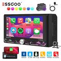 6.8" 2 DIN Autoradio Apple CarPlay Android Auto Touchscreen FM AM RDS MIK Kamera