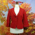 Alex & Co Blazer Sakko Rot 50% Leinen 50% Viskose. UK Damen Gr. 10