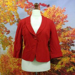 Alex & Co Blazer Sakko Rot 50% Leinen 50% Viskose. UK Damen Gr. 10