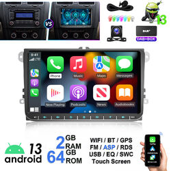 DAB+ Autoradio Android 13 Carplay GPS Navi Für VW GOLF 5 6 Passat Tiguan Touran