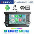 2+32G 7" Autoradio Android 13 Carplay GPS Navi 2 DIN Für VW GOLF 5 6 Passat Polo