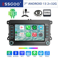 2+32GB 7" Android 13 Autoradio GPS BT für VW Golf 5 6 Touran Polo Passat Tiguan