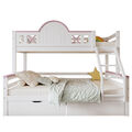 Etagenbett Hochbett 90x200/140x200 cm Kinderbett mit Lattenrost 2 Schubladen 
