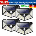 4X 100LED Solarleuchte Wandleuchte mit Bewegungsmelder Garage Außenlampe Licht