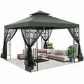 Pavillon Gartenpavillon Partyzelt Gartenzelt Doppeldach 3x3/3x4m Pavillion Zelt