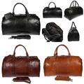 XL Herren Damen Weekender echt Leder Reisetasche RFID Schutz Tasche Sporttasche