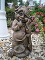 Gartenfiguren, Steinfigur Kobold / Gartenzwerg mit Spaten 43 cm hoch Steinguss