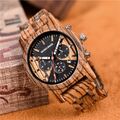 Herren Holz Armbanduhr Holzuhr Männeruhr Chronograph Herrenuhr Weihnachten