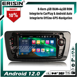 8-Kern 64GB Android 13 Autoradio GPS Für SEAT IBIZA CarPlay DSP RDS SWC DVD DAB+