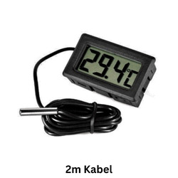 mini Thermometer Temperatur Anzeige mit Fühler digital 1m - 5m Kabel schwarz LCD