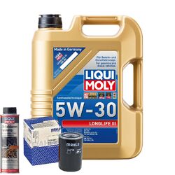 Motoröl 5W30 LIQUI MOLY Longlife Iii 5L+MAHLE Ölfilter +Ölschlammspülung