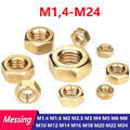 Sechskantmuttern Messing M1,4-M24 Muttern DIN 934 M2 M2.5 M3 M4 M5 M6 M8 M10 M12