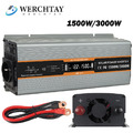 1500W 3000W Reiner Sinus Spannungswandler 12V auf 230V Wechselrichter USB+AC 