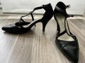 Tamaris Damenschuhe - Gr. 38 - Slingpumps Pumps High Heels - schwarz - Leder