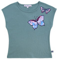 Kinder T-Shirt Mädchen mit Schmetterling Applikation aus 100% Bio Baumwolle