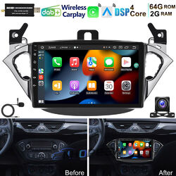 DAB+ CarPlay 64GB Android 13 Autoradio GPS NAVI BT Für Opel Corsa E 2015-19 Adam