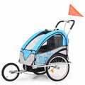 Kinderfahrradanhänger 2-In-1 Anhänger Kinderanhänger Kinderwagen Haustierwagen