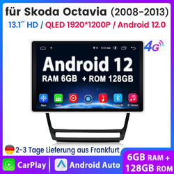 6+128G Carplay 13.1"Android GPS Autoradio Für Skoda Octavia II 1Z3 1Z5 2008-2013