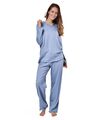 Damen Hausanzug V-Ausschnitt Pyjama set Zweiteiliger Schlafanzug 100% Baumwolle