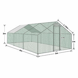 Hühnerstall Hühnerhaus Hühnerkäfig Dach Geflügelstall Verzinkter Stahlrahmen PE