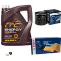 BOSCH Inspektionspaket 5 L MANNOL Energy Combi LL 5W-30 für Opel Vectra A CC