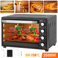 Minibackofen mit Umluft 48L Timer Doppelglas Drehspieß Mini Backofen Pizzaofen