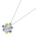 Giorgio Martello Milano Kette mit Anhänger Blüte mit bunten Zirkonia, Silber 925