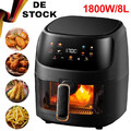 Heißluftfritteuse XXL Air Fryer 1800W Fritteusen Heißluft Ofen Friteuse 8L DHL