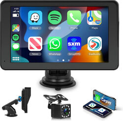 7" Autoradio Tragbar Touchscreen Wireless Apple CarPlay Android Auto BT + Kamera