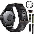 Für Garmin Fenix E 8 7 7X Solar 6 6X Pro 5 5X Plus Quickfit Leder Nylon Armband