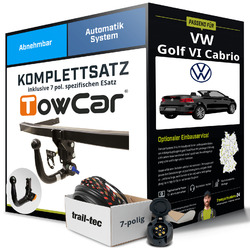 Für VW Golf VI Cabrio Typ 517 Anhängerkupplung abnehmbar +eSatz 7pol 11- AHKJETZT NEU: Montage zum Festpreis!