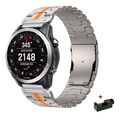 26mm Titan Metall Armband Für Garmin Fenix 8 7X 6X 5X Plus 3HR Epix Pro Enduro 3