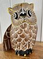 Handgefertigte geschnitzte Holz Eule Vogel Figur Holzskulptur 7,5 Zoll