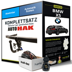 Für BMW X5 Typ E70 Anhängerkupplung abnehmbar +eSatz 7pol 02.2007-10.2013 NEUBis 25.09. im FlashSale 10% sparen*!