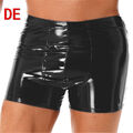 DE iEFiEL Sexy Herren Wetlook Boxershorts Lackleder Hose Hohe Taille Unterhose 