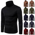 Herren Hoher Rollkragen Pullover Pulli Sweatshirt Wärmer Strick Stretch Sweater