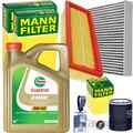 MANN FILTERSET+CASTROL 5W40 ÖL passend für LANCIA YPSILON FIAT 500 PANDA 169