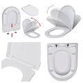 Toilettensitz mit Absenkautomatik und Quick-Release Toilettendeckel WC Sitz neu