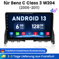 6G+128G Android 13 Carplay 8-Kern Autoradio Für Mercedes Benz C Klasse W204 S204